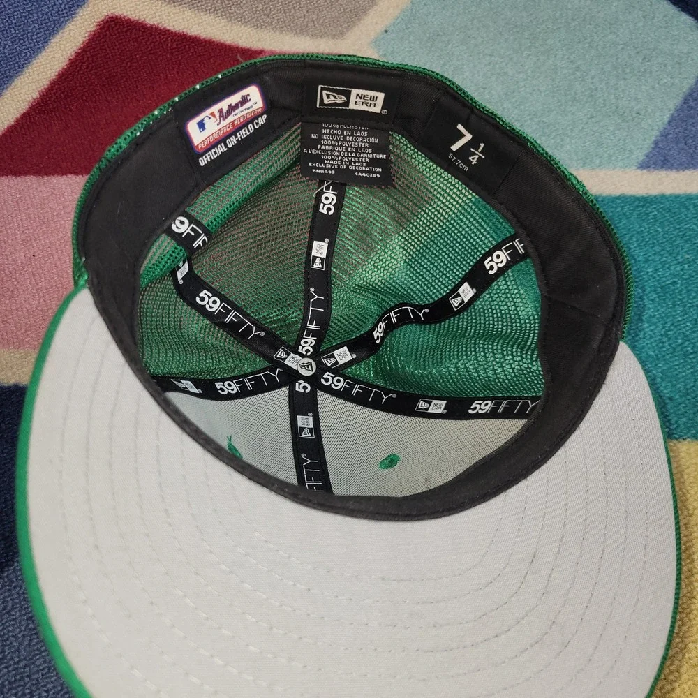 Cincinnati Reds‎ New Era 59FIFTY Green Mesh Back Hat 7 1/4 MLB Authentic Cap